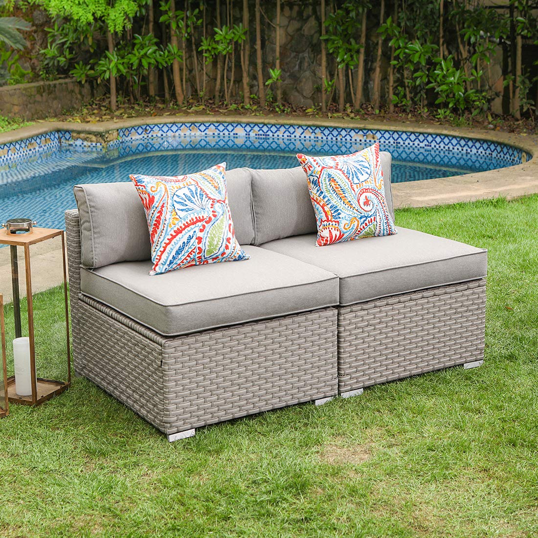 Amazon.com : COSIEST 2-Piece Outdoor Furniture Add-on Armless